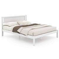 Costway Queen Wooden Platform Bed with 12 Slats Headboard & Under Bed Storage - White