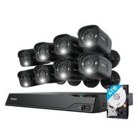 Reolink - Advantage 16-Channel, 8 - Bullet Camera Indoor/Outdoor 4K 8MP PoE 4TB NVR Security Surv...