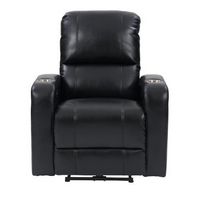 CorLiving - Power Theatre Recliner with Cup Holder - Black