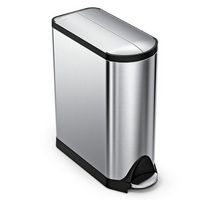 simplehuman - 45 Liter / 11.9 Gallon Butterfly Lid Kitchen Step Trash Can - Brushed Stainless Steel