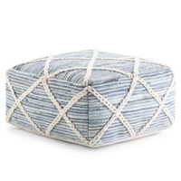 Simpli Home - Cowan Square Pouf - Blue, Natural