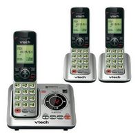 VTech - CS6629-3 DECT 6.0 Expandable Cordless Phone With Digital Answering System, 3 Handsets - S...