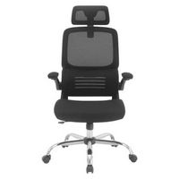 OSP Home Furnishings - Mesh Back Manager’s Chair with Flip Arms and 2-Way Adjustable Headrest - B...