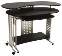 Comfort - Regallo Expandable L-Shape Computer Desk - Black