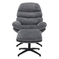 OSP Home Furnishings - Kerry Swivel Lounge Chair & Footrest - Gray