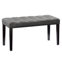 CorLiving - California Fabric Tufted Bench - Dark Grey