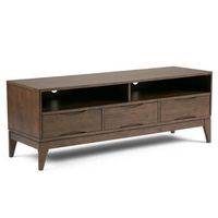 Simpli Home - Harper SOLID HARDWOOD 60 inch Wide Mid Century Modern TV Media Stand in Walnut Brow...