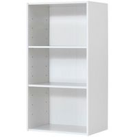 Costway - 3 Tier Open Shelf Bookcase Multi-functional Storage Display Cabinet Furni - White
