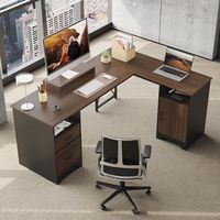 Bestier - L Shaped Desk with File Drawers, 63" x 47" Gaming Computer Desk with Storage Cabinet fo...