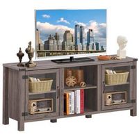 Costway - TV Stand Entertainment Center for TV's up to 65'' with Storage Cabinets - Deep Taupe