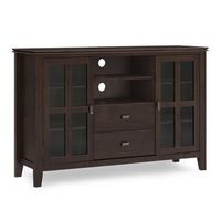 Simpli Home - Artisan SOLID WOOD 53 inch Wide Contemporary TV Media Stand in Dark Chestnut Brown ...
