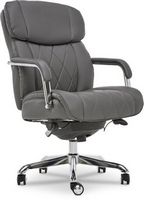 La-Z-Boy - Comfort and Beauty Sutherland Diamond-Quilted Bonded Leather Office Chair - Moon Rock ...