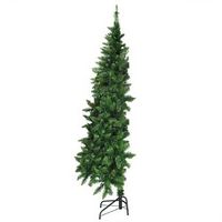 Costway - 6ft Pre-lit PVC Artificial Half Christmas Tree 250 LED Lights - Green