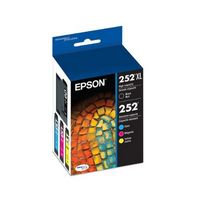 Epson - 252 4-Pack Ink Cartridges High Capacity and Standard Capacity - Black/Cyan/Magenta/Yellow