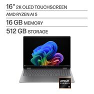 HP - OmniBook X Flip 2-in-1 - 16" 2K OLED Touchscreen Laptop - AMD Ryzen AI 5 430 (2026) - 16GB M...