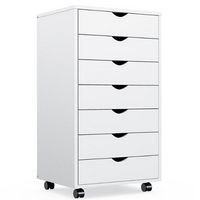 Bestier - Storage Cabinet 7 Drawers 18.7 in.W Dressers with Wheels Mobile Organizer Drawers for O...