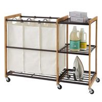 TRINITY - 3-Bag Laundry Station w/ Wheels | - Bronze