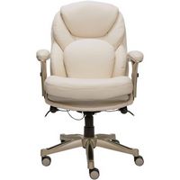 Serta - Works Bonded Leather Executive Chair - Ivory