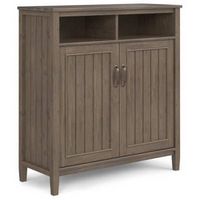 Simpli Home - Lev Medium Storage Cabinet - Smoky Brown