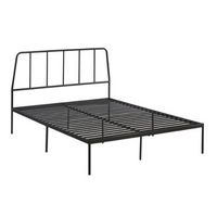 Sauder - Harvey Park QnMetal Platrorm Bed w/ Headboard - Black