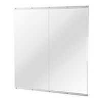 LOVMOR - 2PCS Polished 26 in. W x 60 in. Modern Rectangular Tempered Glass Wall Mirror - Silver