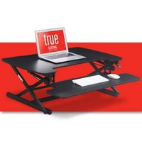 True Seating - Ergo Height Adjustable Standing Desk Converter, Large - Black