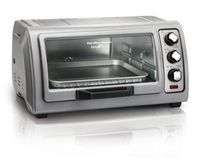 Hamilton Beach - Easy Reach Toaster Oven with Roll-Top Door - Silver