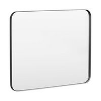 LOVMOR - 40 in. W x 32 in. H Tempered Glass Rounded Rectangle Framed Wall-Mounted Bathroom Vanity...