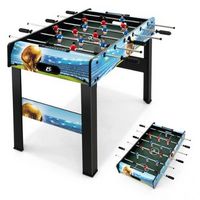 Costway - 37 Inches Foosball Table with Removable Legs, 2 Balls and 2 Manual Scorers - Black + Blue