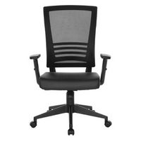 Office Star Products - Vertical Mesh Back Chair - Black Frame/Black Faux Leather