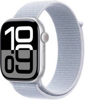 Apple Watch Series 10 (GPS+Cellular) 46mm Aluminum Case with Blue Cloud Sport Loop - Silver (Veri...