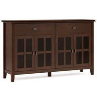 Simpli Home - Artisan Large 4 Door Sideboard Buffet - Russet Brown