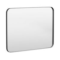 LOVMOR - 40 in. W x 30 in. H Tempered Glass Rounded Rectangle Framed Wall-Mounted Bathroom Vanity...