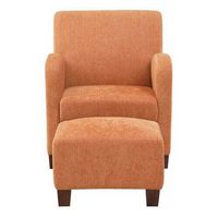 OSP Home Furnishings - Aiden Chair &amp; Ottoman Herringbone - Orange