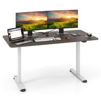 Costway - 55" x 28" Electric Standing Desk with Cable Management Hole Smooth & Quiet Lifting - Gr...