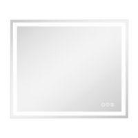 LOVMOR - 36 x 30 Inches Tempered Glass LED Bathroom Mirror with Anti-Fog &amp; 3-Color Dimmable Light...
