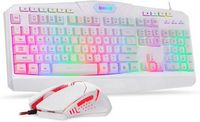 REDRAGON - S101W-1 Wired RGB Backlit Gaming Keyboard with Multimedia Keys Wrist Rest and Red Back...