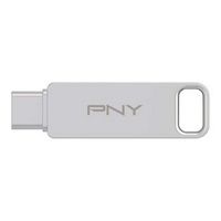 PNY - 128GB DUO LINK USB 3.2 Type-C Dual Flash Drive - Silver