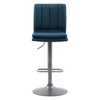 CorLiving - Palmer Adjustable Channel Tufted Upholstered Barstool (set of 2) - Blue