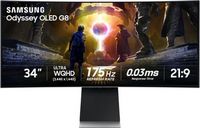 Samsung - 34" Odyssey OLED G8 Curved Ultra-WQHD 175Hz FreeSync Prem Pro and G-Sync Compatible Sma...