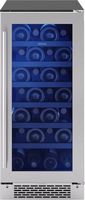 Zephyr - Brisas 15 in. 28-Bottle Single Zone Wine Cooler - Stainless Steel/Glass