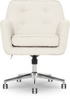 Serta - Ashland Memory Foam & Twill Fabric Home Office Chair - Ivory