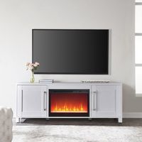 Camden&Wells - Yarmouth Crystal Fireplace TV Stand for Most TVs up to 75" - Alabaster