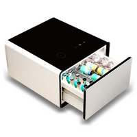 Livtab - Smart Side Table with Fridge, Wireless Charging, USB & Power Outlets, Motion Sensor Nigh...