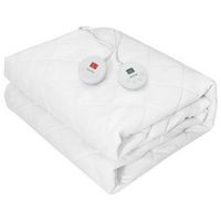 Costway - Heated Electric Mattress Pad Queen Size with Dual Controller Auto Shut Off - White