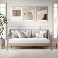 Martha Stewart - Neely Wooden Twin Size Platform Daybed with Spindles and Wood Slat Foundation in...