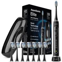 AquaSonic - Elite - Wireless Rechargeable Electric Toothbrush with Travel Case, 5 Modes, 8 Brush ...
