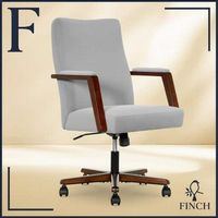 Finch - Neo One Fabric Mid-Back Home Office Chair with Padded Arms - Gray