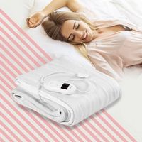 Costway - Electric Heated Mattress Pad Safe Twin 8 Temperature 10h Timer - White