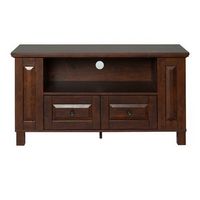 Walker Edison - Two Drawer Side Storage TV Stand for Most Flat-Panel TVs Up to 48" - Brown